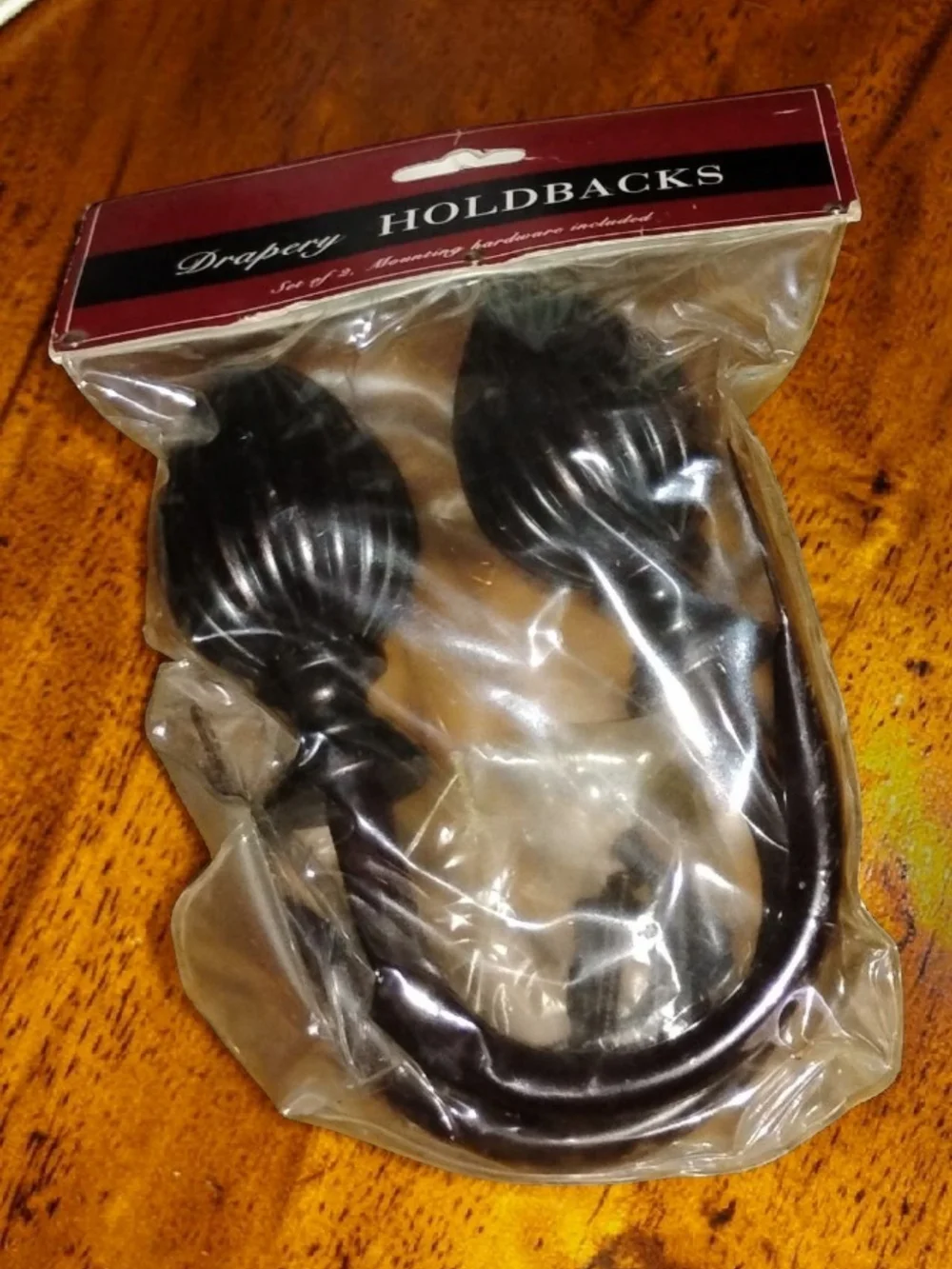 Drapery Holdbacks - Black Decorative Curtain Holdbacks (Set of 2)